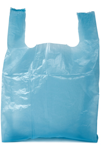 Blue plastic bag